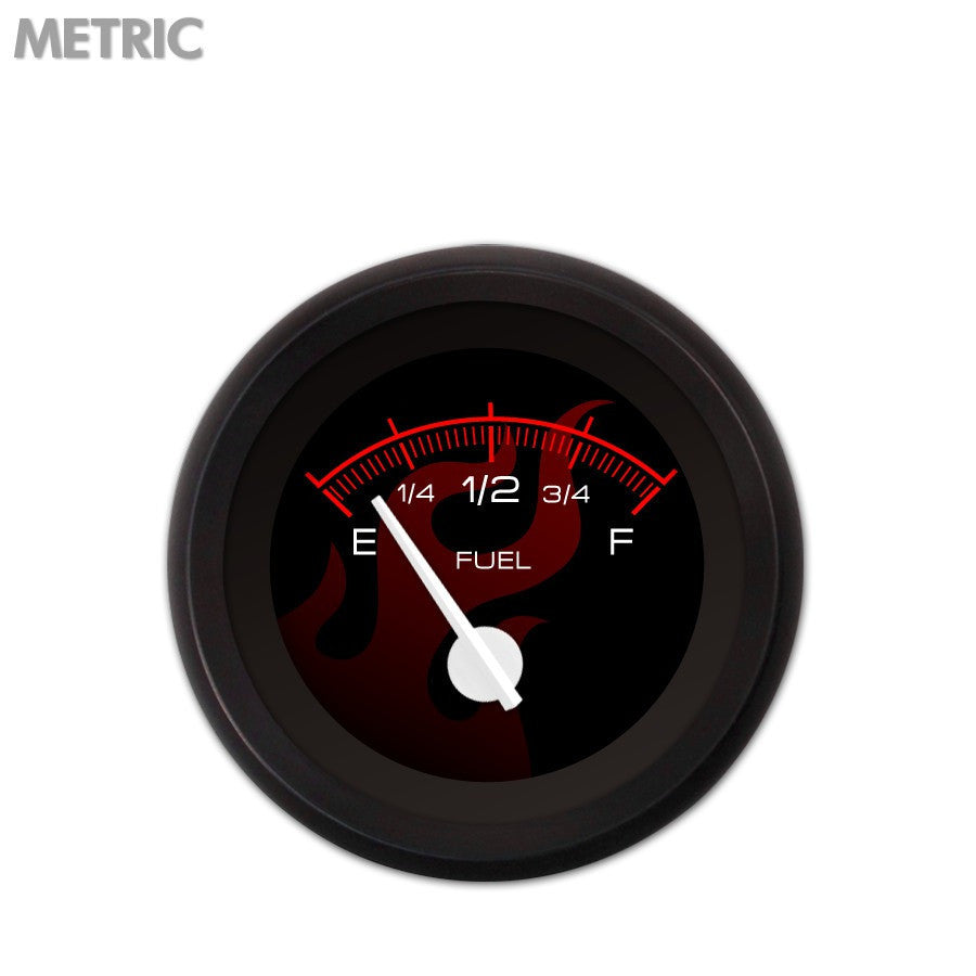 Fuel level GaugeGhost Flame Black Red Flame White Modern Needles Blac