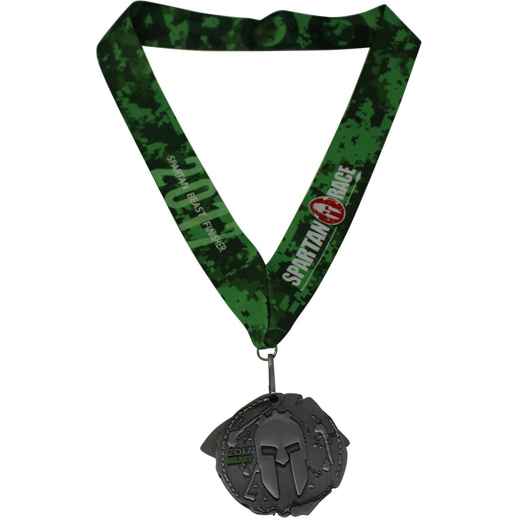 Spartan Race Beast Medal- Green Lanyard — Birds Eye Blue.com