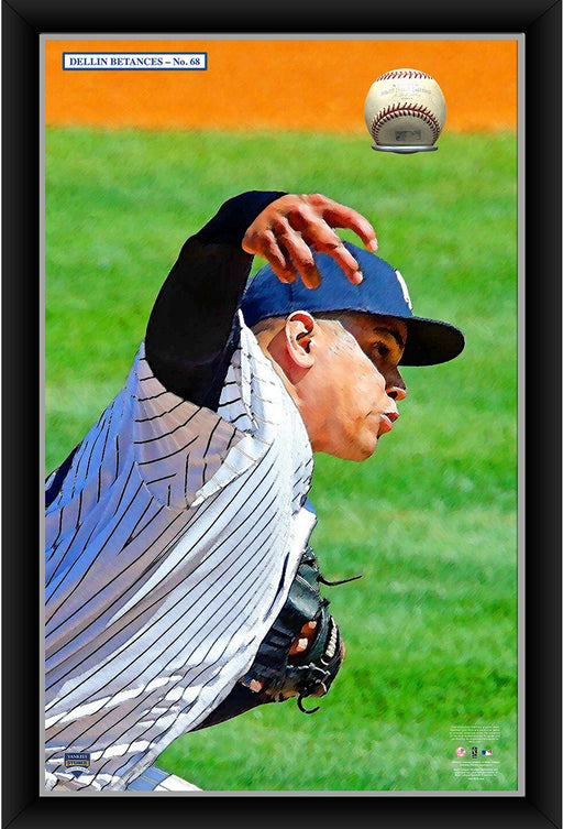 Dellin Betances 20x32 Baseball Holder Display w/ Game-Used Baseball (baseball is removable)