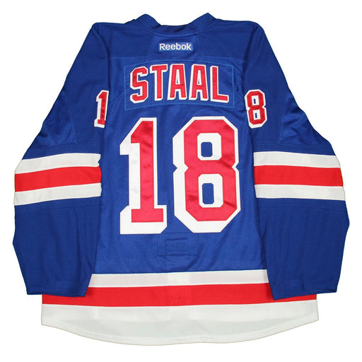 Marc Staal Jersey -New York Rangers 2014-2015 Playoffs Round One Game Used #18 Blue Jersey (11004190G  110041890)