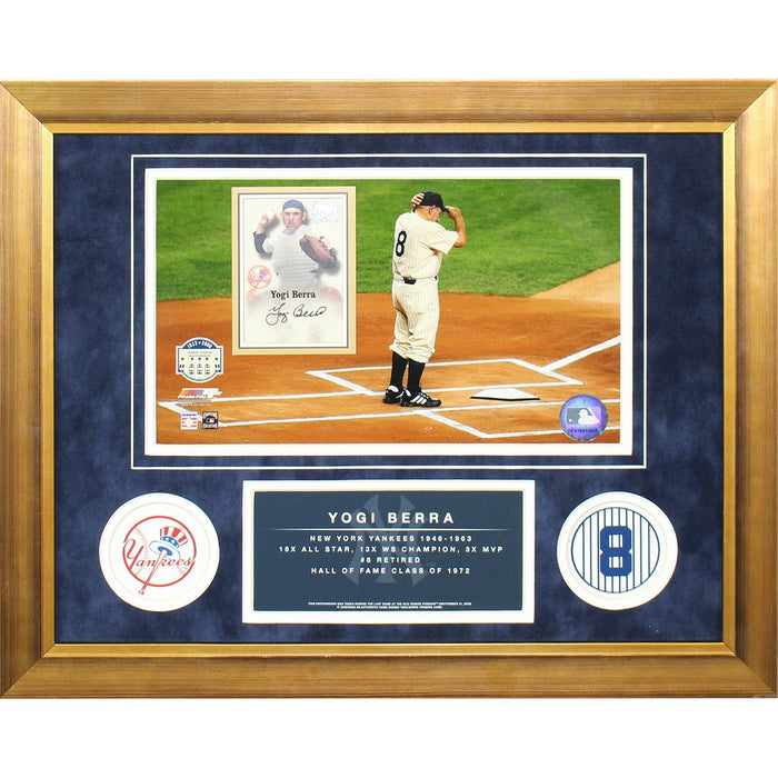 Yogi Berra Framed Collage with Signed Fleer Insert Card - 11x14 10678