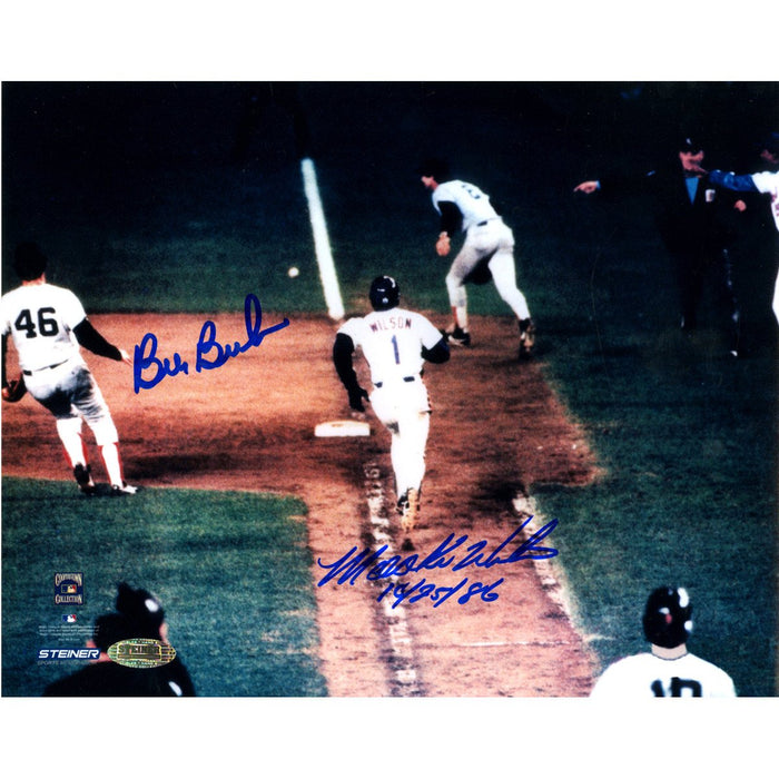 Bill  Buckner/Mookie Wilson Dual Signed 8x10 Photo w/"10/25/86"Insc.