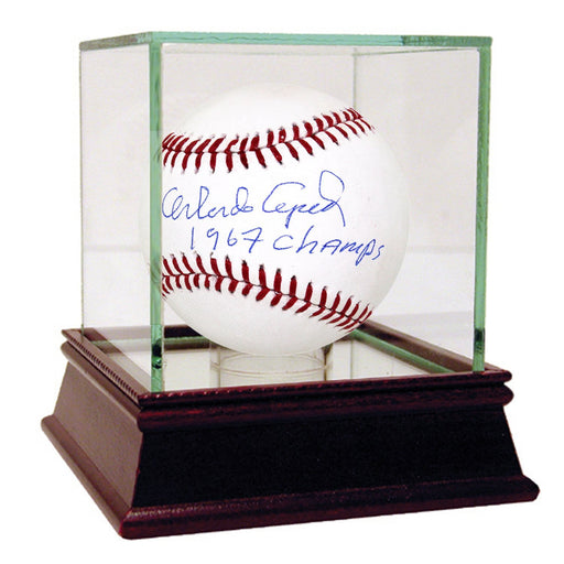 Orlando Cepeda MLB Baseball w/" 67 Champs" Insc (MLB Auth) - Imperfect