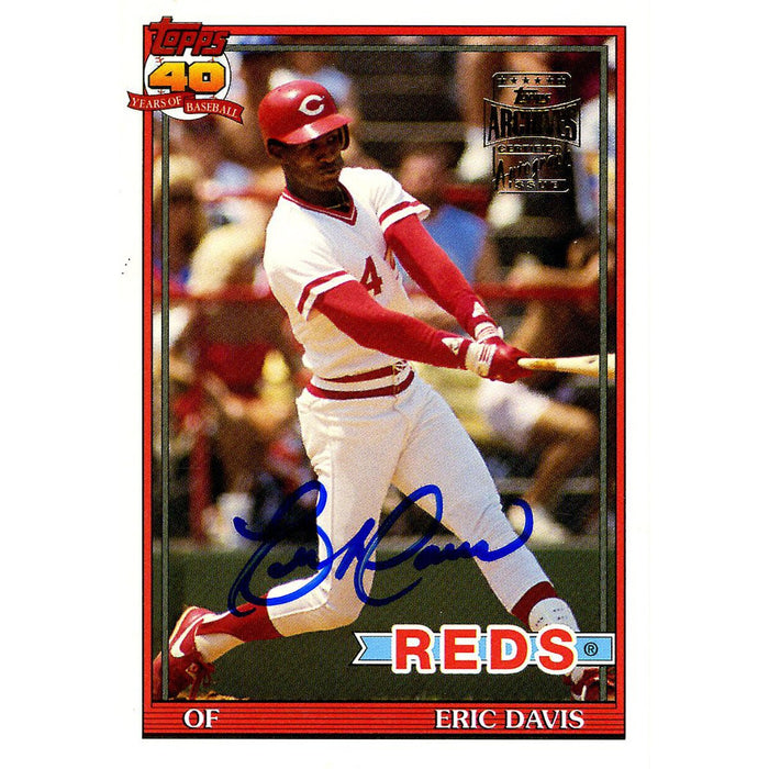 Eric Davis Signed 2003 Topps Card - Reds - Swinging through