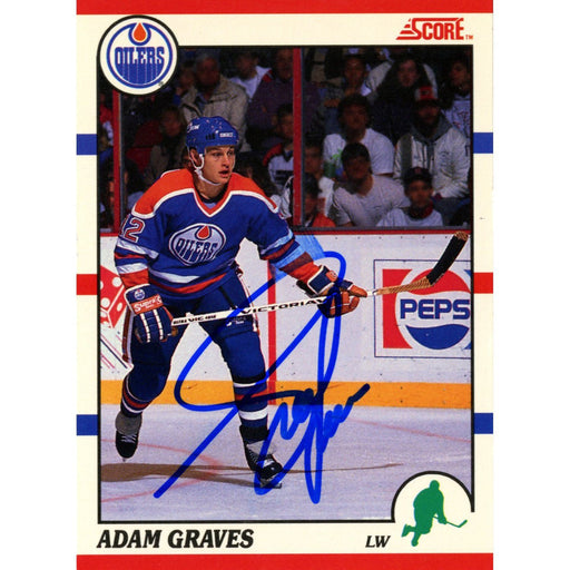 Adam Graves Signed 1990-91 Score Rookie Card nbr163