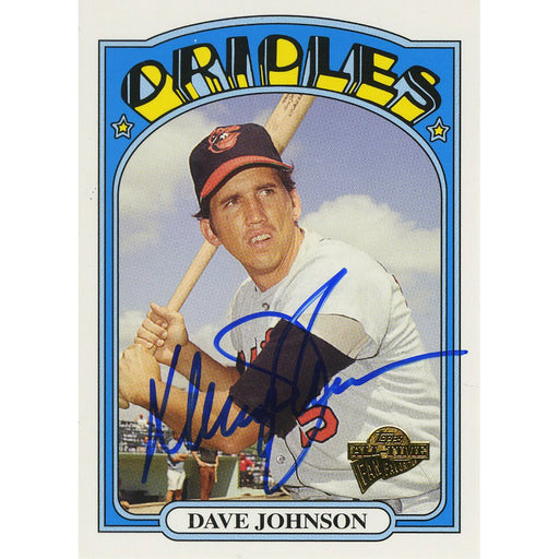 Davey Johnson Signed 2005 Topps Card - Orioles - All time fan favorites- batting