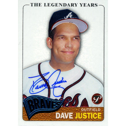 David Justice Signed 2005 Topps Card - Braves - " The Legendary Years" - Portrait - Holo