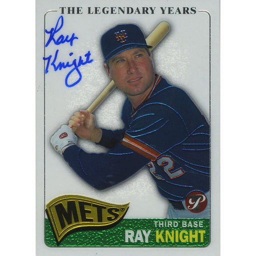 Ray Knight Signed 2005 Topps Card - Mets - holo/up close batting stance