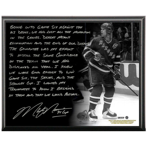 Mark Messier Facsimile '94 Stanley Cup Guarantee' Metallic 8x10 Story Plaque