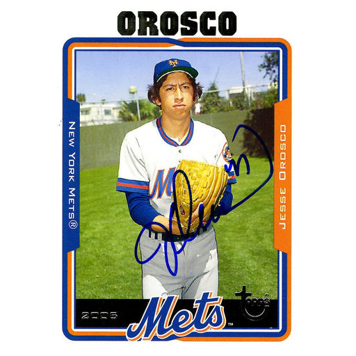 Jesse Orosco Signed 2005 Topps Card - Mets - On field/ready to pitch