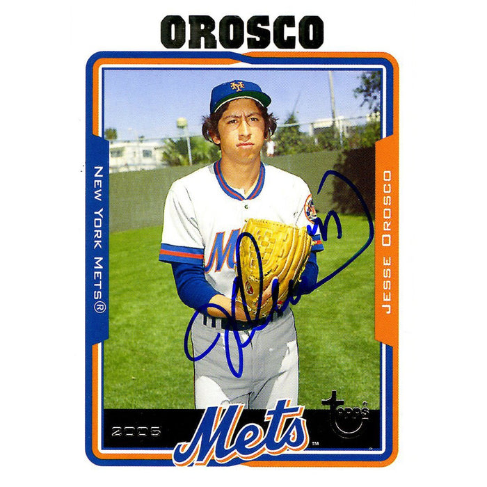 Jesse Orosco Signed 2005 Topps Card - Mets - On field/ready to pitch