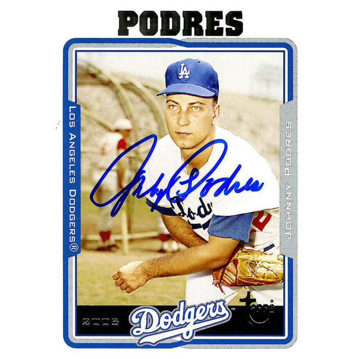 Johnny Podres Signed 2005 Topps Card - Dodgers - Elbow resting on glove