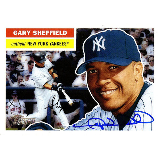 Gary Sheffield Signed 2005 Topps Card - Yankees - 1/2 Swing 1/2 Portrait