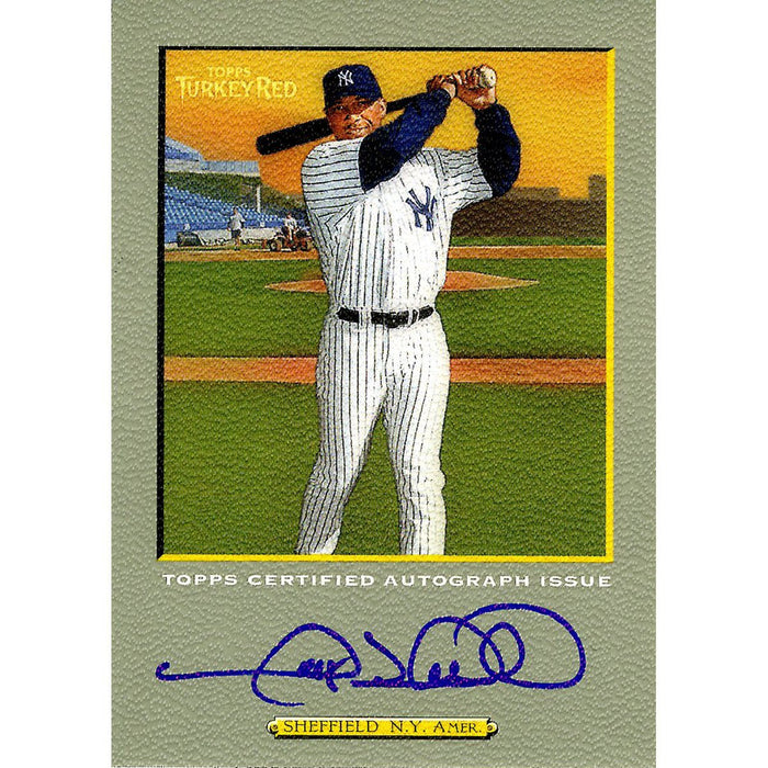 Gary Sheffield Signed 2005 Topps Card - Yankees - Turkey Red - Follow through swing