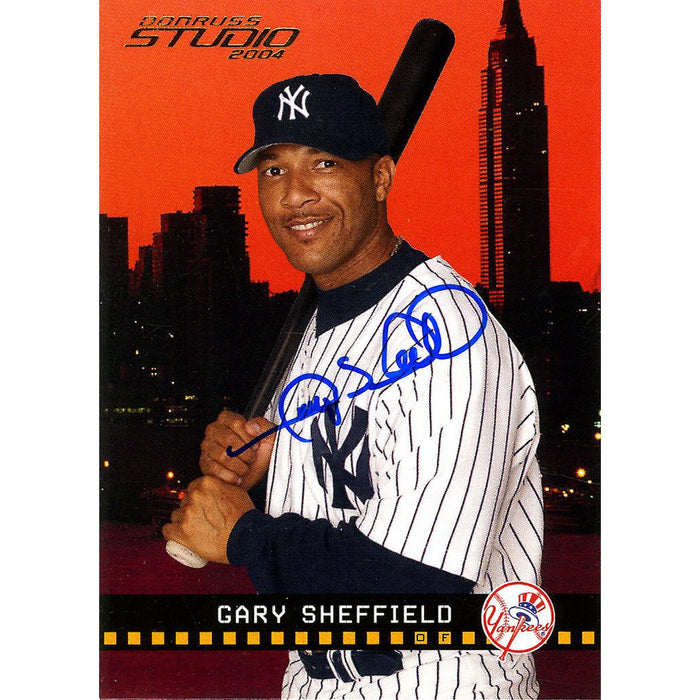 Gary Sheffield Signed 2004 Donruss Card - Yankees - Donruss studio 2004 - orange background