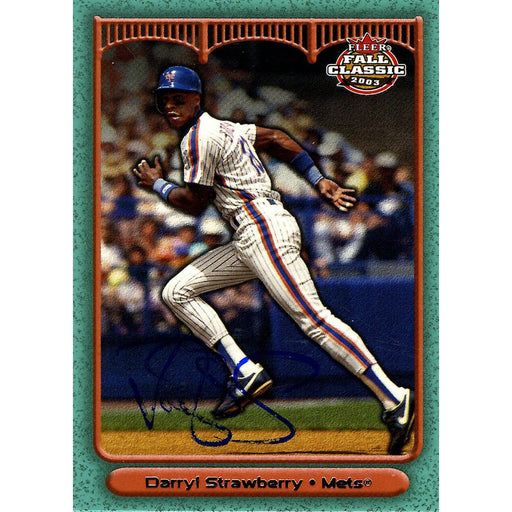 Darryl Strawberry Signed 2003 Fleer Fall Classic Card - Mets - Side view running