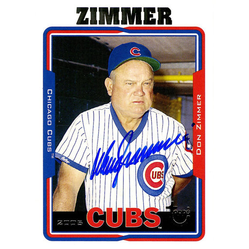 Don Zimmer Signed 2005 Topps Card - Cubs - Portrait in dugout