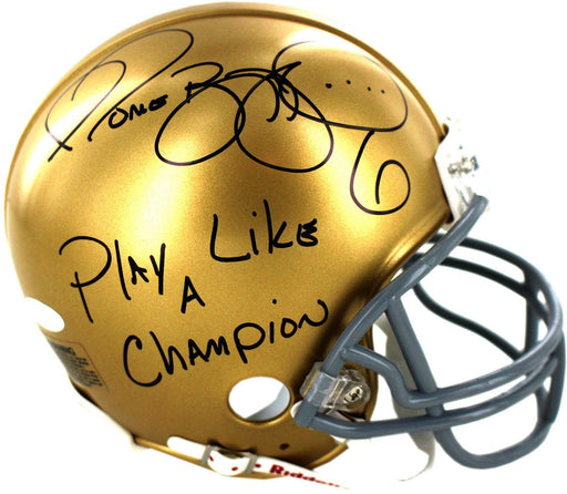 Jerome Bettis Signed Notre Dame Mini Helmet w/ Play Like a Champion Inscription