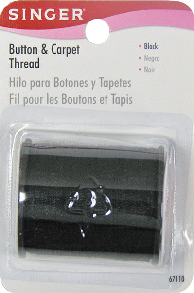 Button & Carpet Thread 50 Yards-Black