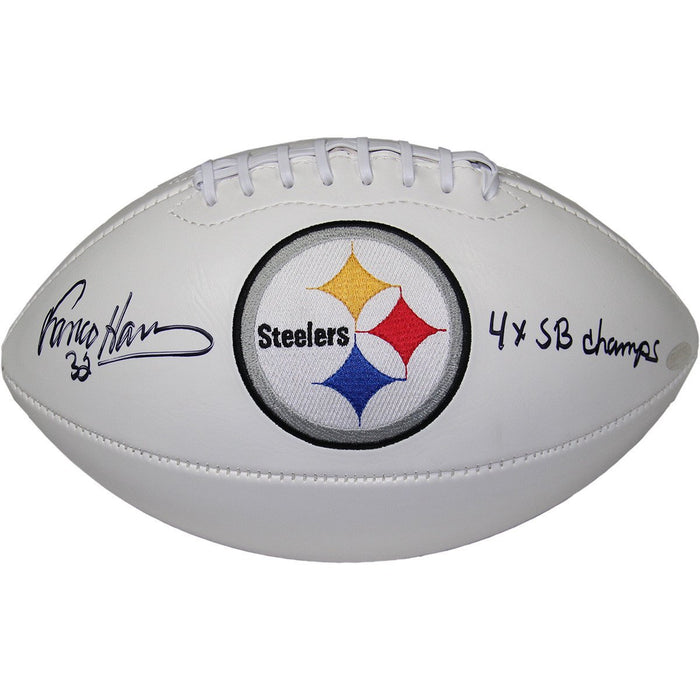 Franco Harris Signed Football with 4x SB Champs Inscription