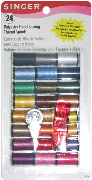 Polyester Thread 10 Yard Spools 24/Pkg-Assorted Co