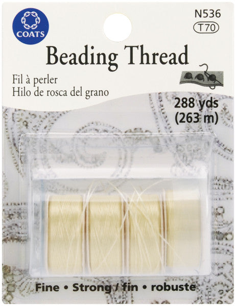 Beading Thread 72 Yard Bobbins 4/Pkg Carded-Muslin