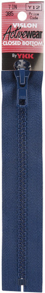 Vislon Closed Bottom Zipper, 7-inch, Light Navy