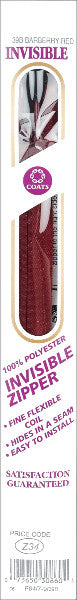 Invisible Zipper 12" To 14"-Barberry Red