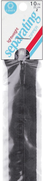 Lightweight Separating Zipper 10"-Black