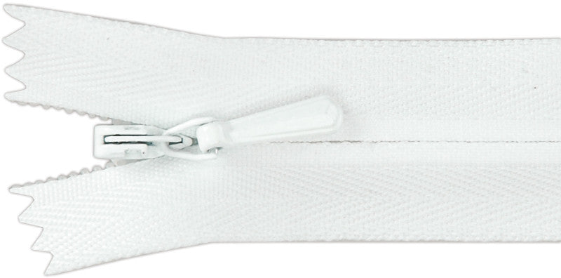 Unique Invisible Zipper 22"-White