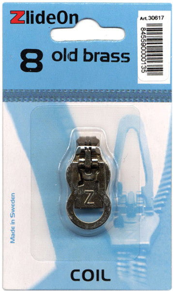 ZlideOn Zipper Pull Replacements Coil 8-Old Brass