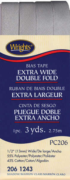 Double Fold Bias Tape 1/2" 3 Yards-Shadow