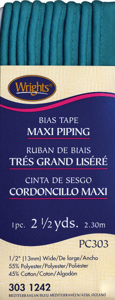 Bias Tape Maxi Piping 1/2" 2-1/2 Yards-Mediterrane