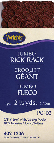 Jumbo Rick Rack 5/8" 2-1/2 Yards-Bark