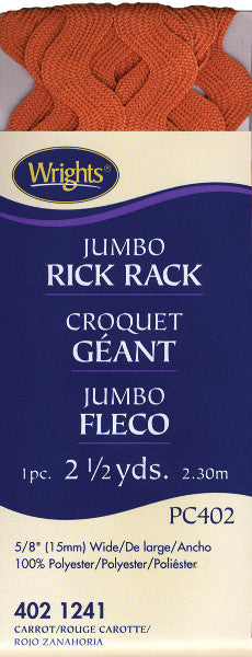 Jumbo Rick Rack 5/8" 2-1/2 Yards-Carrot