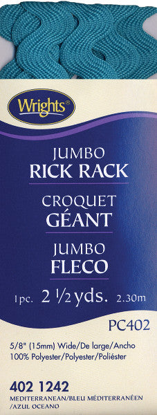 Jumbo Rick Rack 5/8" 2-1/2 Yards-Mediterranean