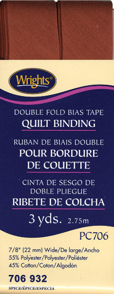 Double Fold Quilt Binding 7/8" 3 Yards-Spice