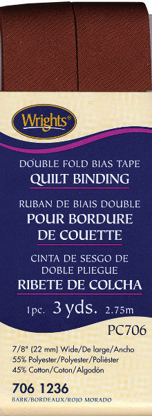 Double Fold Quilt Binding 7/8" 3 Yards-Bark