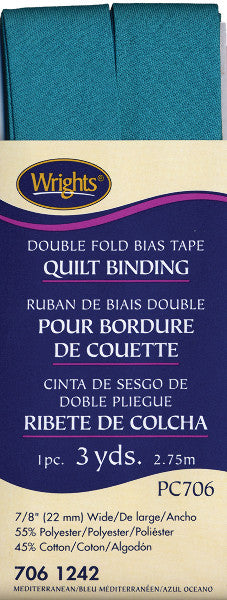 Double Fold Quilt Binding 7/8" 3 Yards-Mediterrane