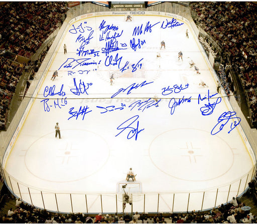 New York Rangers 26 Signature Ice Overhead 20x24 Photo