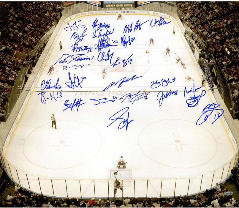 New York Rangers 26 Signature Ice Overhead 20x24 Photo