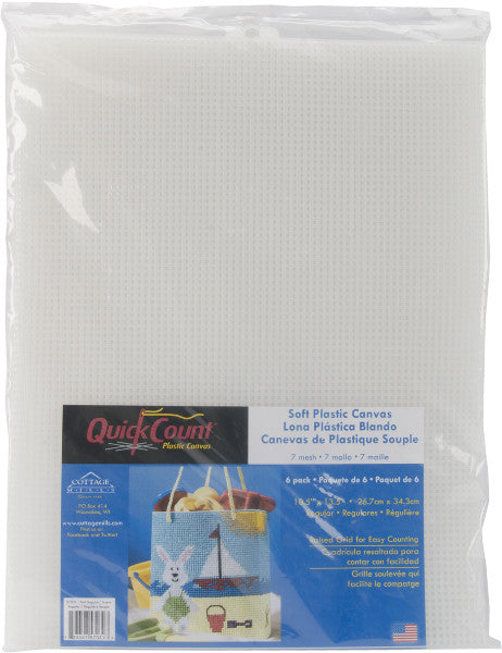 QuickCount Clear Soft Plastic Canvas Mesh, 6-Pack