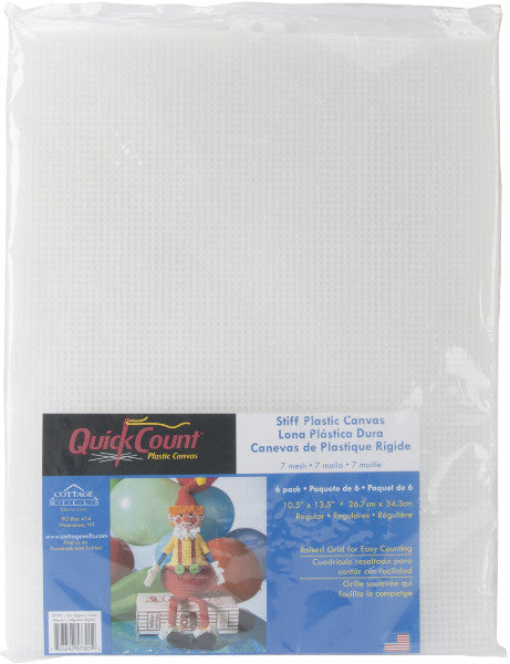 QuickCount Clear Stiff Plastic Canvas Mesh, 6-Pack