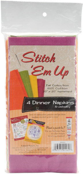 Embroidery Dinner Napkins, Fall Collection