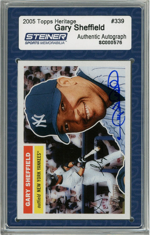 Gary Sheffield Signed 2005 Topps Card - Yankees - "Topps Total" - Running (Slabbed by Steiner)