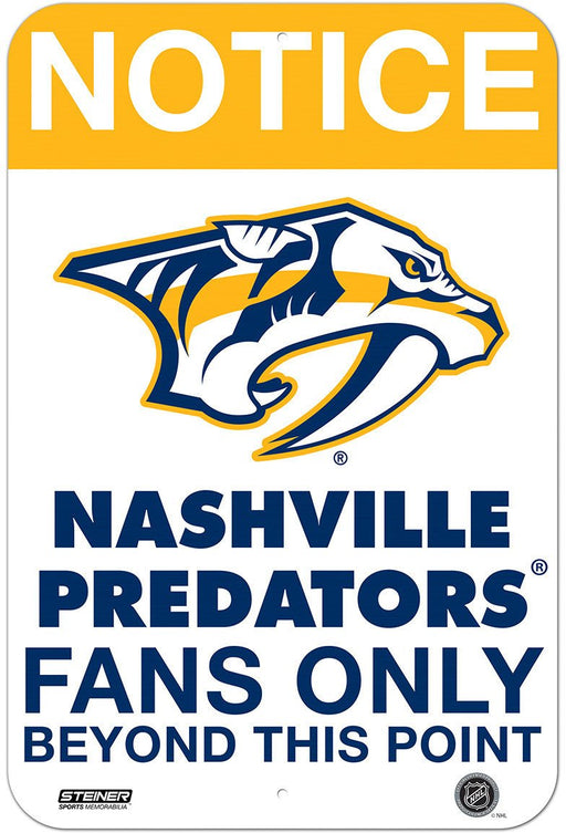 Nashville Predators Fans Only 8x12 Aluminum Sign