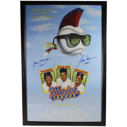 Framed Tom Berenger/Corbin Bernsen Dual Signed Major League 24x36 Movie Poster