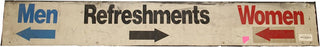 Men Refreshments Women and arrows Sign from Yankee Stadium 8x48x8