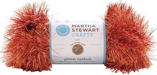 Martha Stewart Glitter Eyelash Yarn-orange topaz