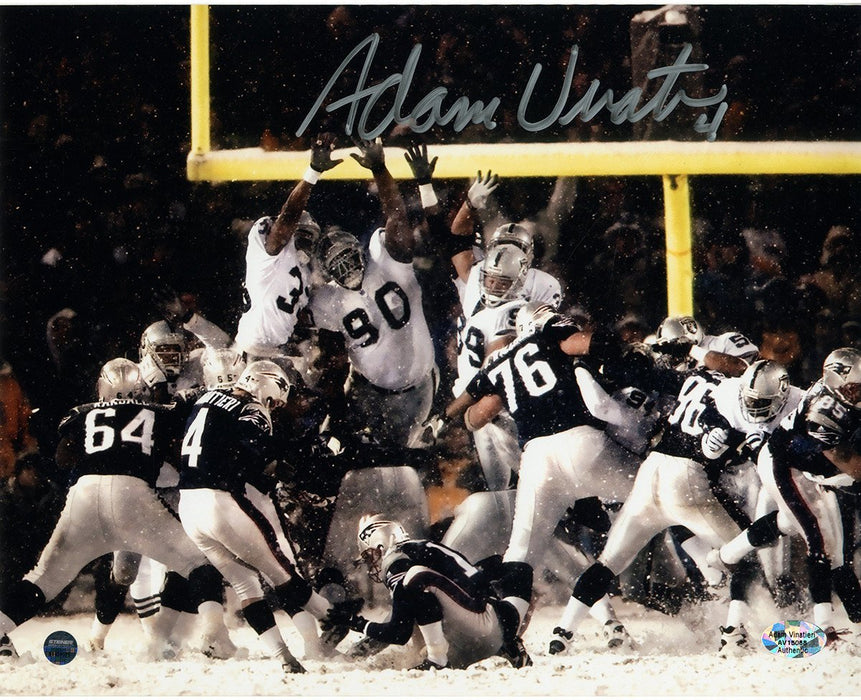 Adam Vinatieri Signed Snow Kick 8x10 Photo